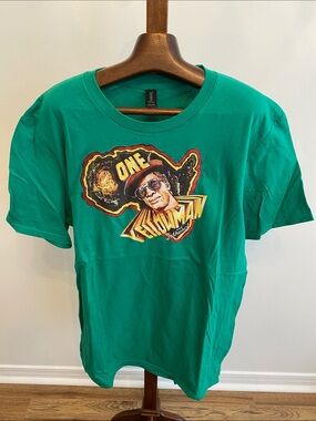Yellowman Reggae Green Short-Sleeve Graphic Tee with Retro Portrait